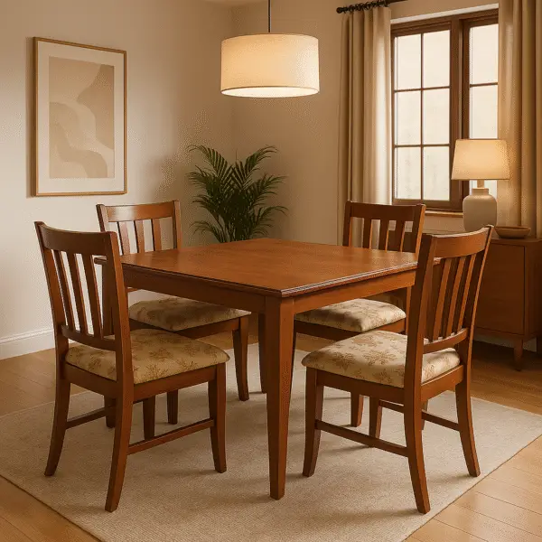 4 seater wooden dining table